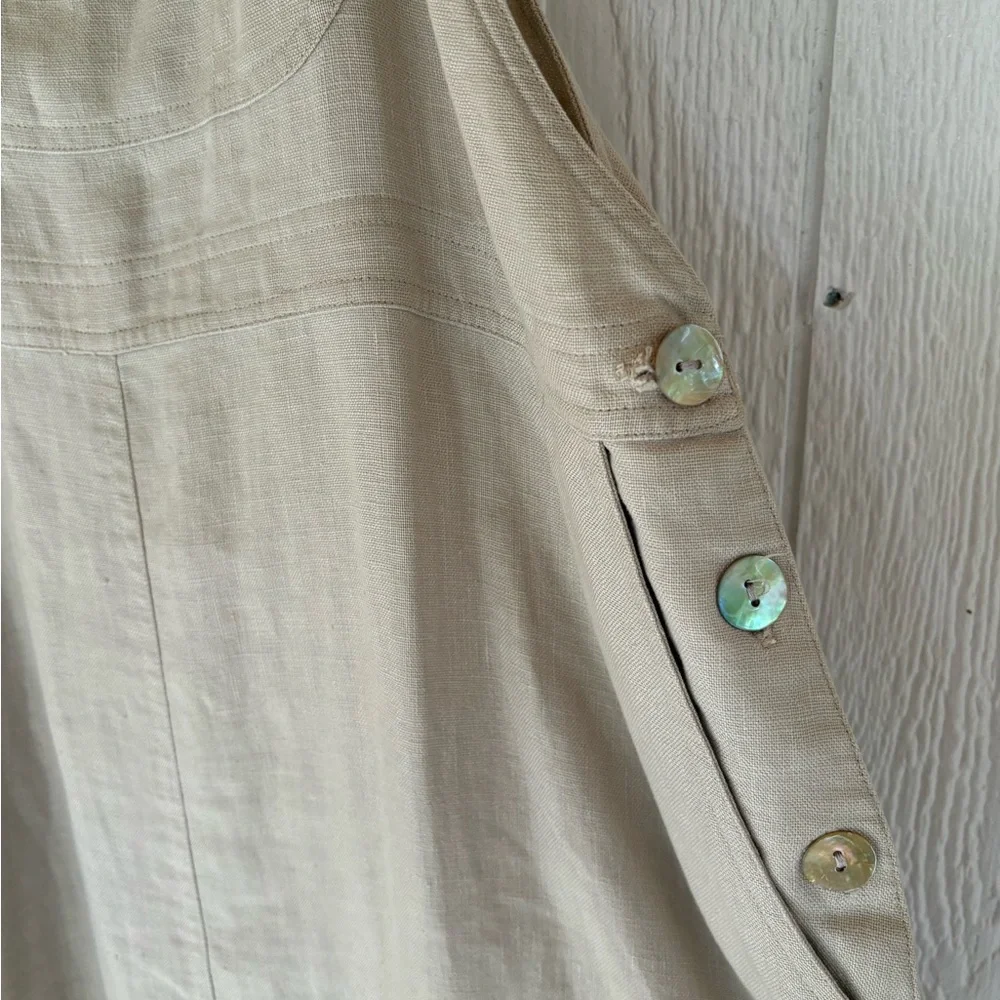 Tan Sleeveless overall Dress Medium - Picture 4 of 13